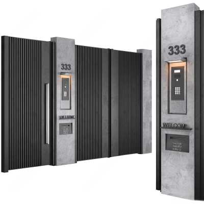 现代庭院大门3D模型下载